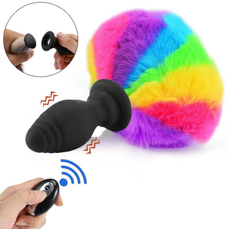 Rainbow Rabbit Tail Plug - Michelle Selection - #tag1# - #tag2#