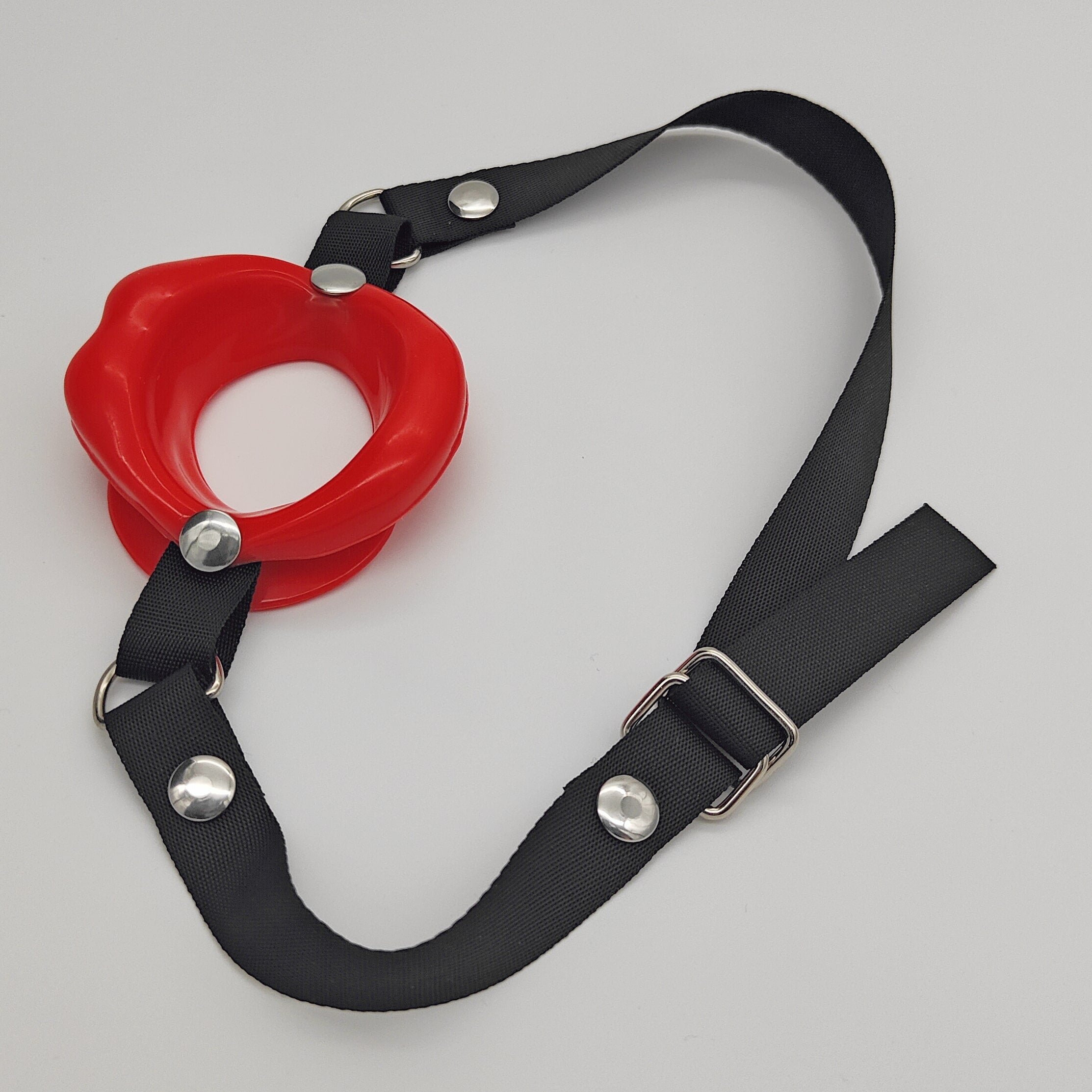 Lip-Shaped Silicone Mouth Gag - Red