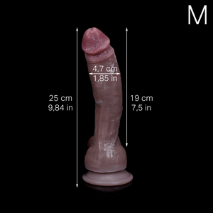 Sculpture Black size M dimensions: 25 cm (9.84 in) total length, 19 cm (7.48 in) insertable length, 4.7 cm (1.85 in) diameter