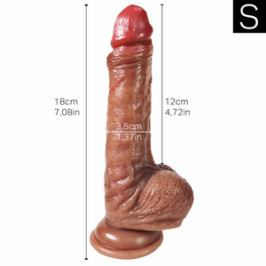Size S size photo: 18.5 centimeters total length, 12 centimeters insertable length, 3.5 centimeters diameter.