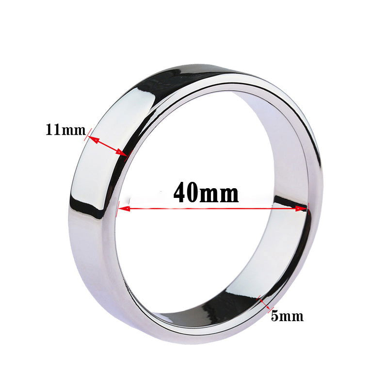 Stainless steel cock ring, 40 mm inner diameter, 11 mm wide, 5 mm thick