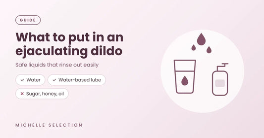 Water and water-based lube for an ejaculating dildo