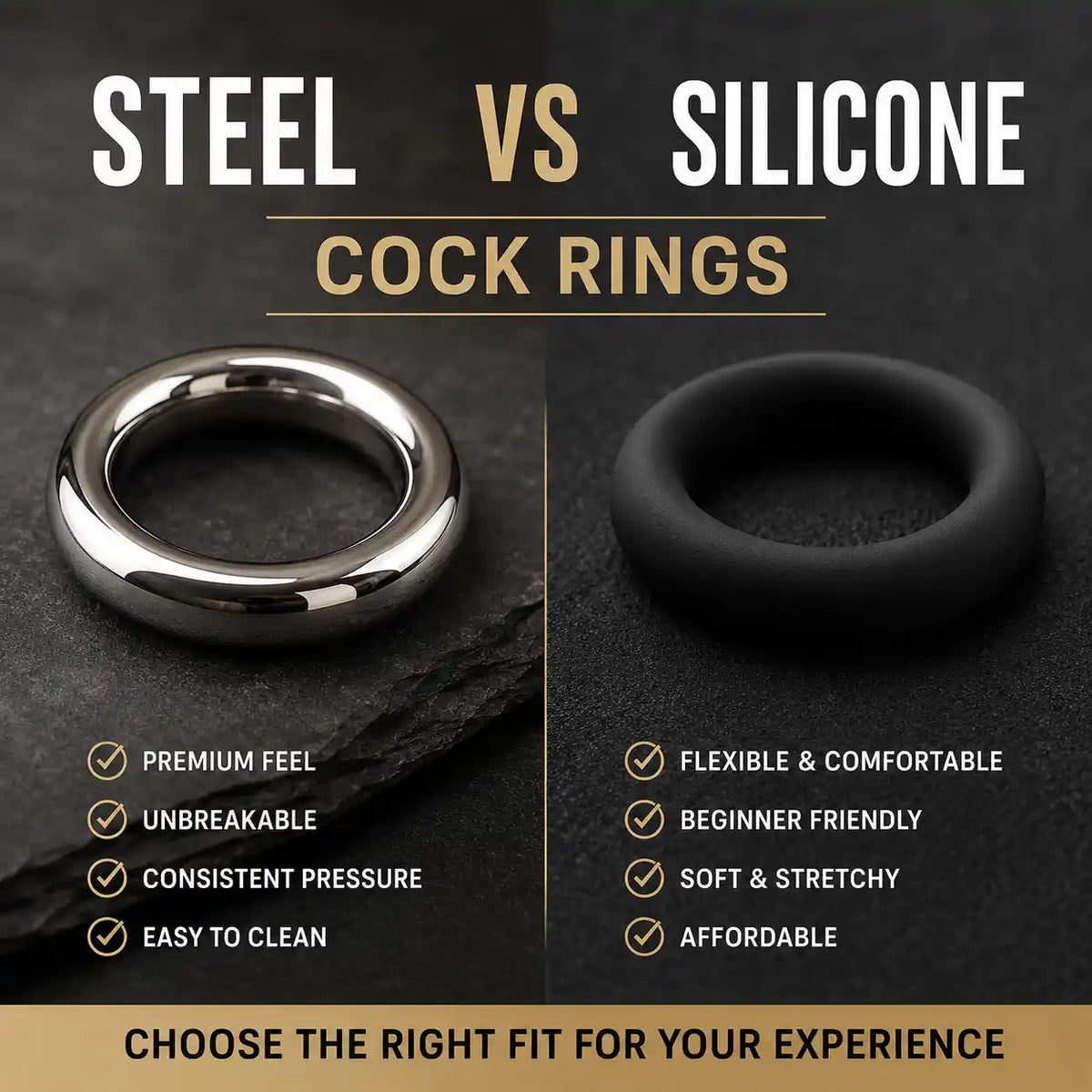 Comparison of steel cock rings and silicone cock rings: key differences