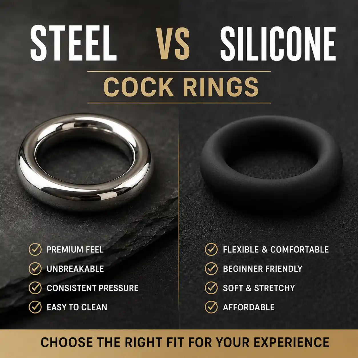 Comparison of steel cock rings and silicone cock rings: key differences