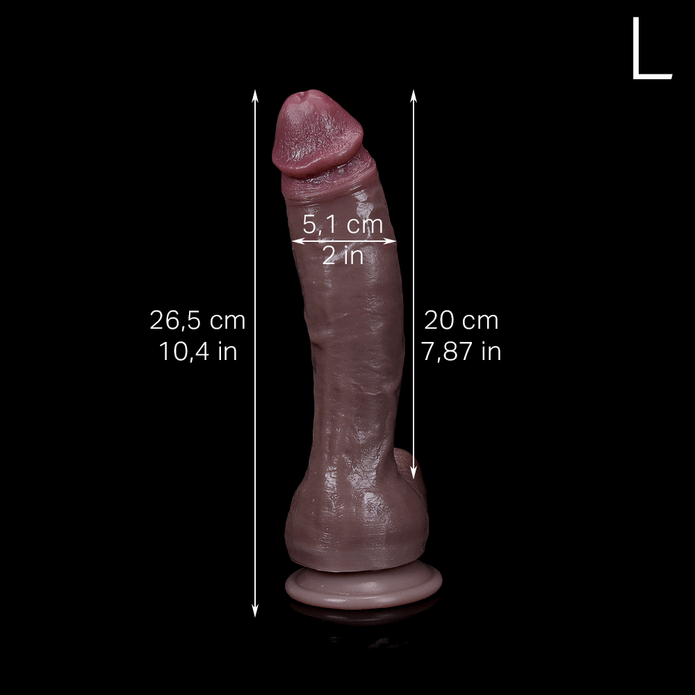 Sculpture Black size L dimensions: 26.5 cm (10.43 in) total length, 20 cm (7.87 in) insertable length, 5.1 cm (2.01 in) diameter