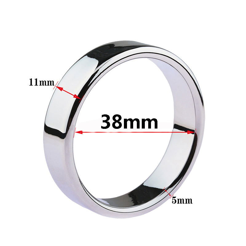 Stainless steel cock ring, 38 mm inner diameter, 11 mm wide, 5 mm thick