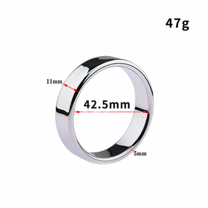 Stainless steel cock ring, 42.5 mm inner diameter, 11 mm wide, 5 mm thick, 47 g