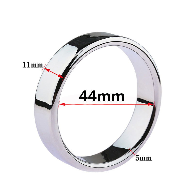 Stainless steel cock ring, 44 mm inner diameter, 11 mm wide, 5 mm thick