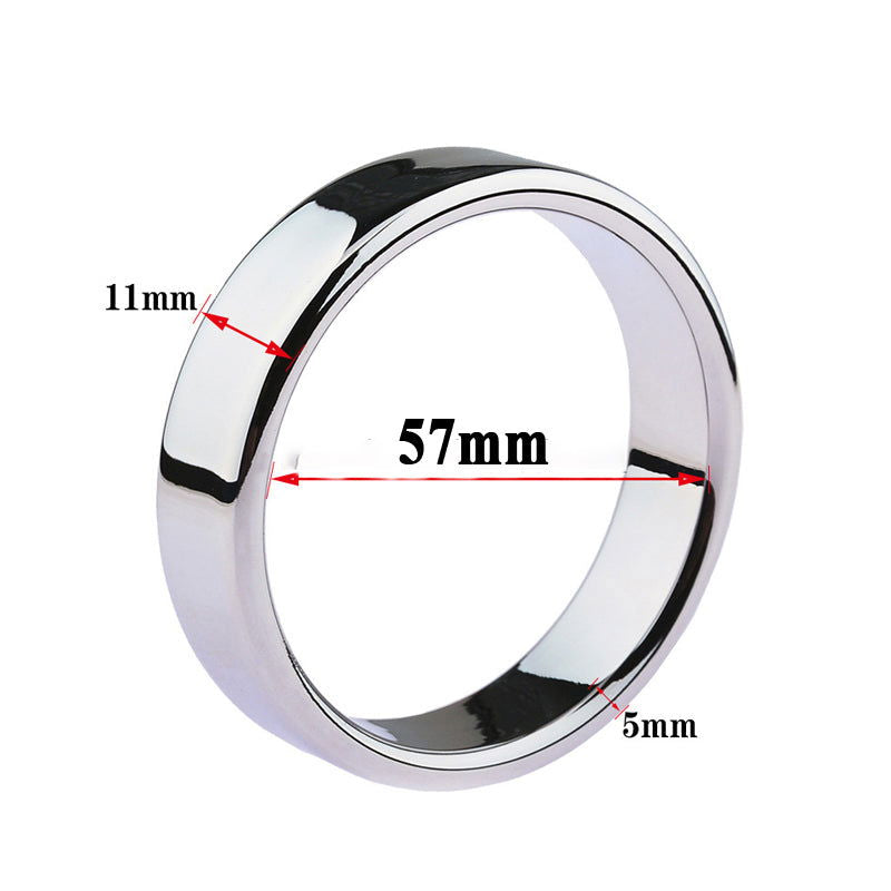 Stainless steel cock ring, 57 mm inner diameter, 11 mm wide, 5 mm thick