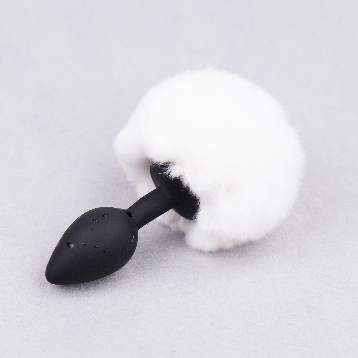 White Rabbit Tail Anal Plug with Black Plug - Michelle Selection